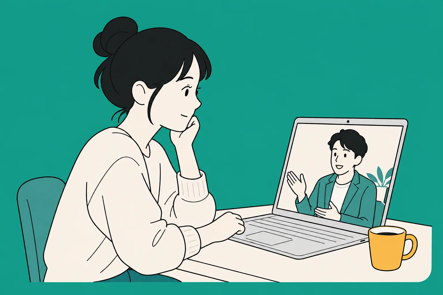 オンラインで気軽に話を聞く参加者とサポーター